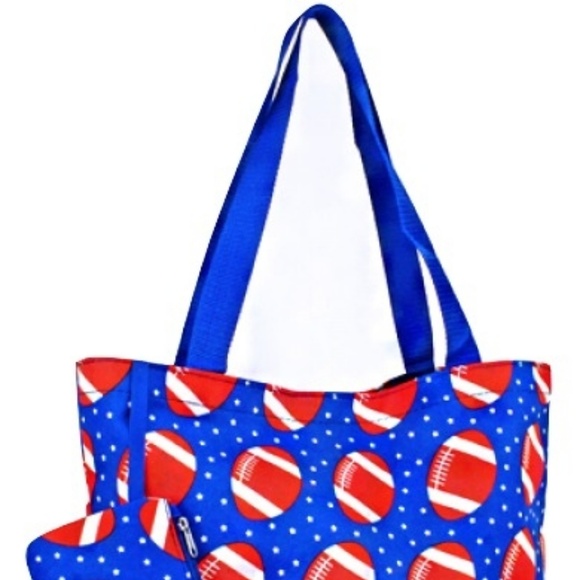 Football Tote Bag Purse & Coin Pouch - Picture 2 of 2